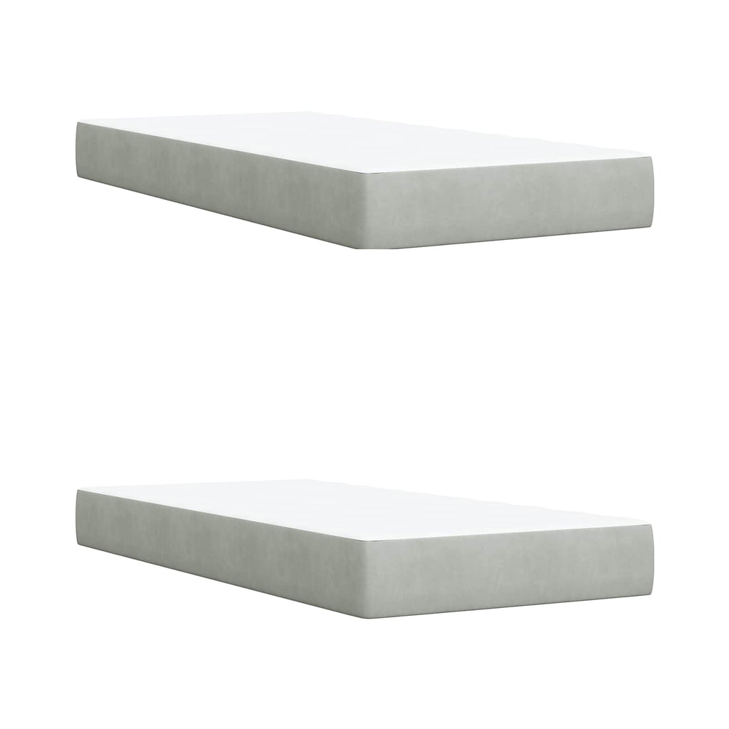 vidaXL Łóżko ottoman z materacem jasnoszary 200 x 200 cm Welur