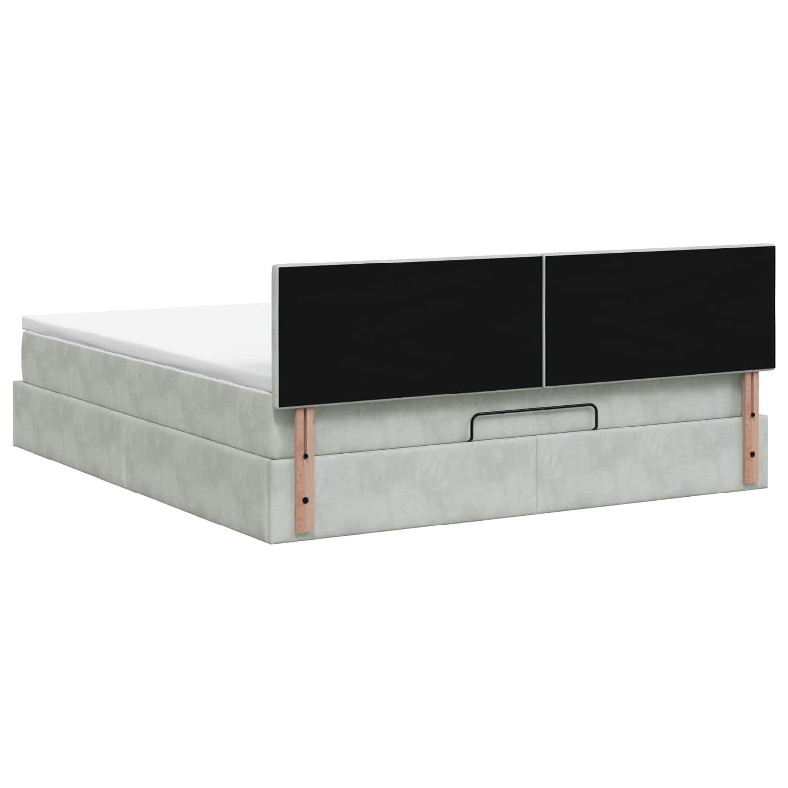 vidaXL Łóżko ottoman z materacem jasnoszary 200 x 200 cm Welur