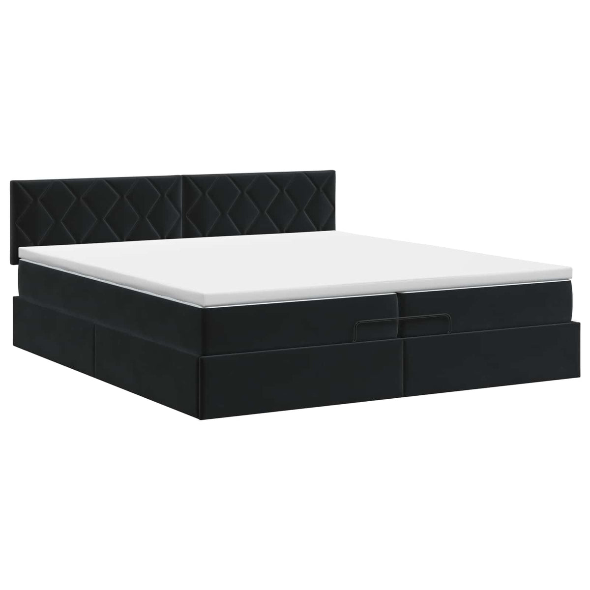vidaXL Łóżko ottoman z materacem Czarny 200 x 200 cm Welur