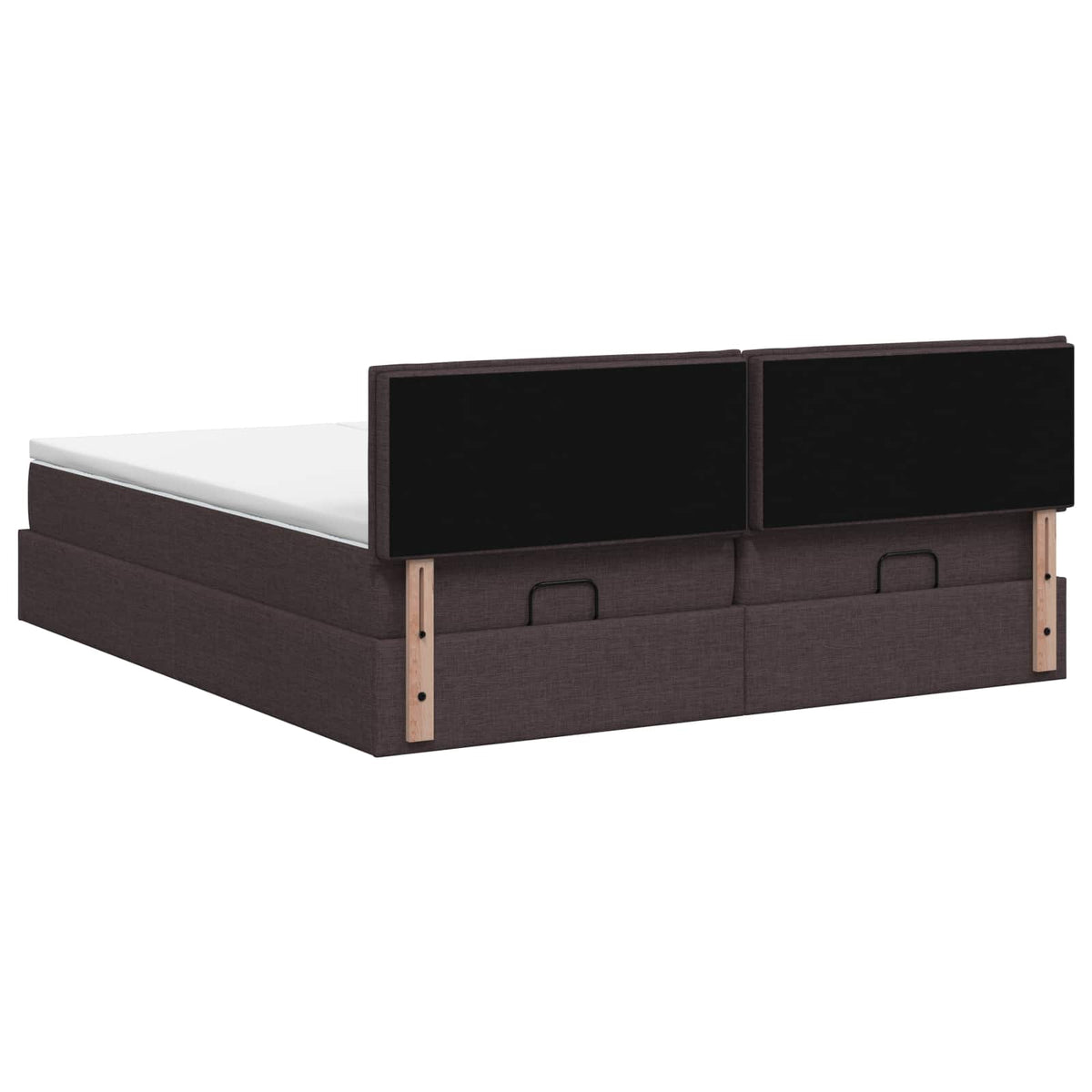 vidaXL Łóżko ottoman z materacem 2 pcs Ciemny brąz tkanina
