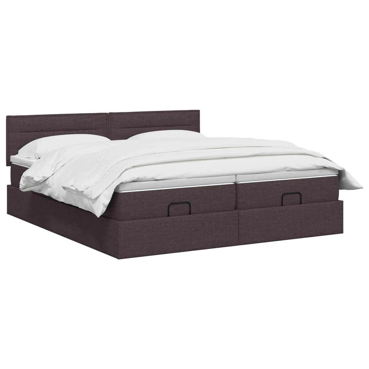 vidaXL Łóżko ottoman z materacem 2 pcs Ciemny brąz tkanina