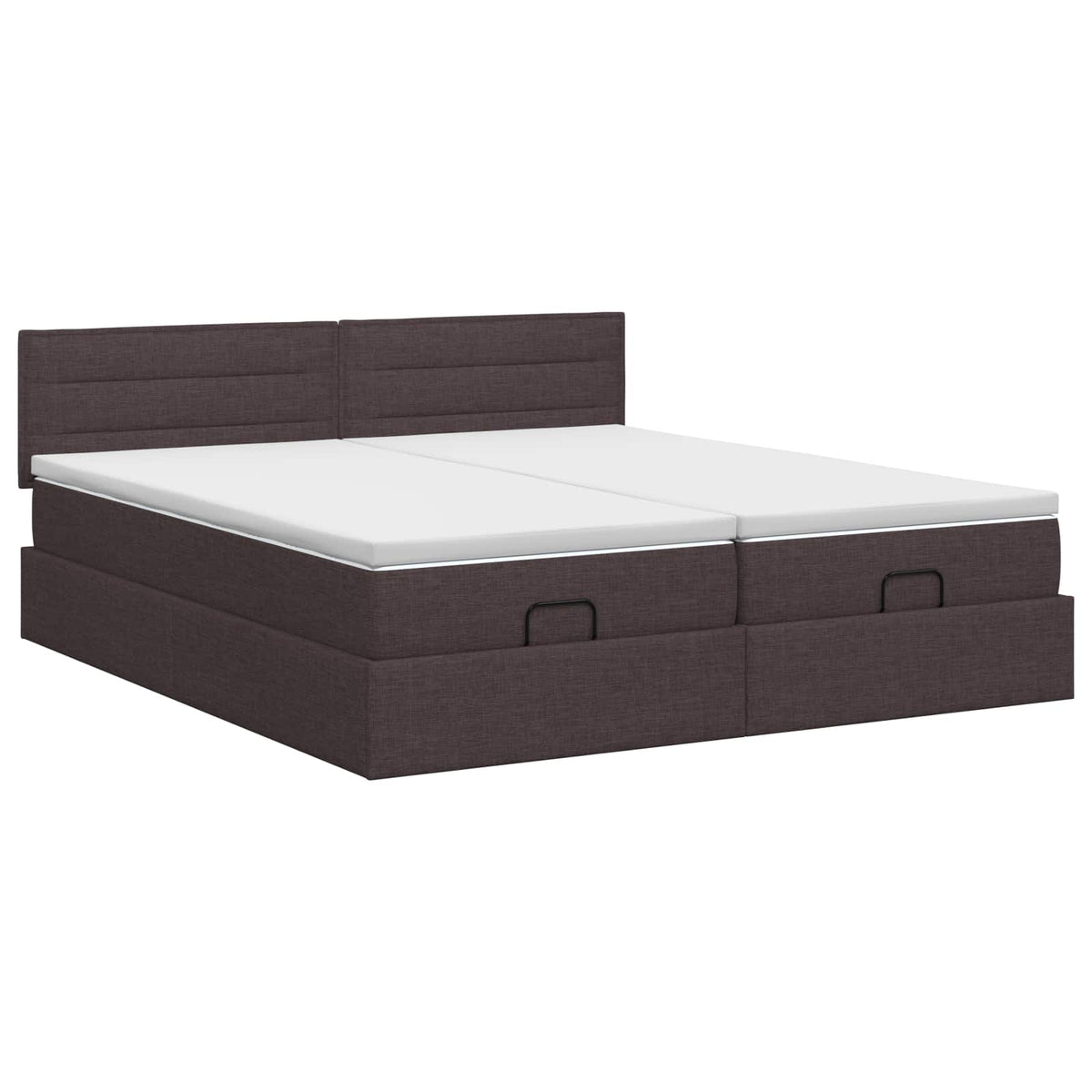 vidaXL Łóżko ottoman z materacem 2 pcs Ciemny brąz tkanina
