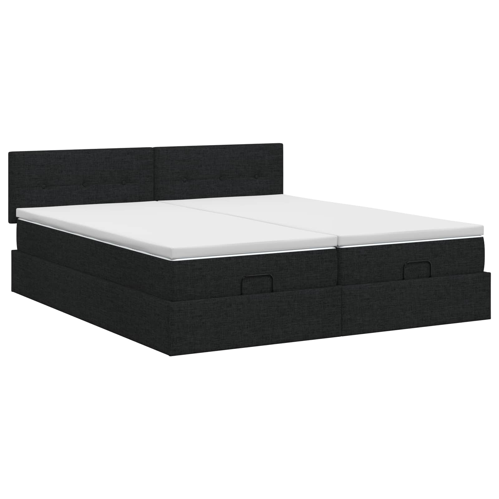 vidaXL Łóżko ottoman z materacem 2 szt. Czarny 200 x 200 cm tkanina