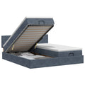 vidaXL Łóżko ottoman z materacem Z zagłówkiem 2 pcs ciemnoszary Welur