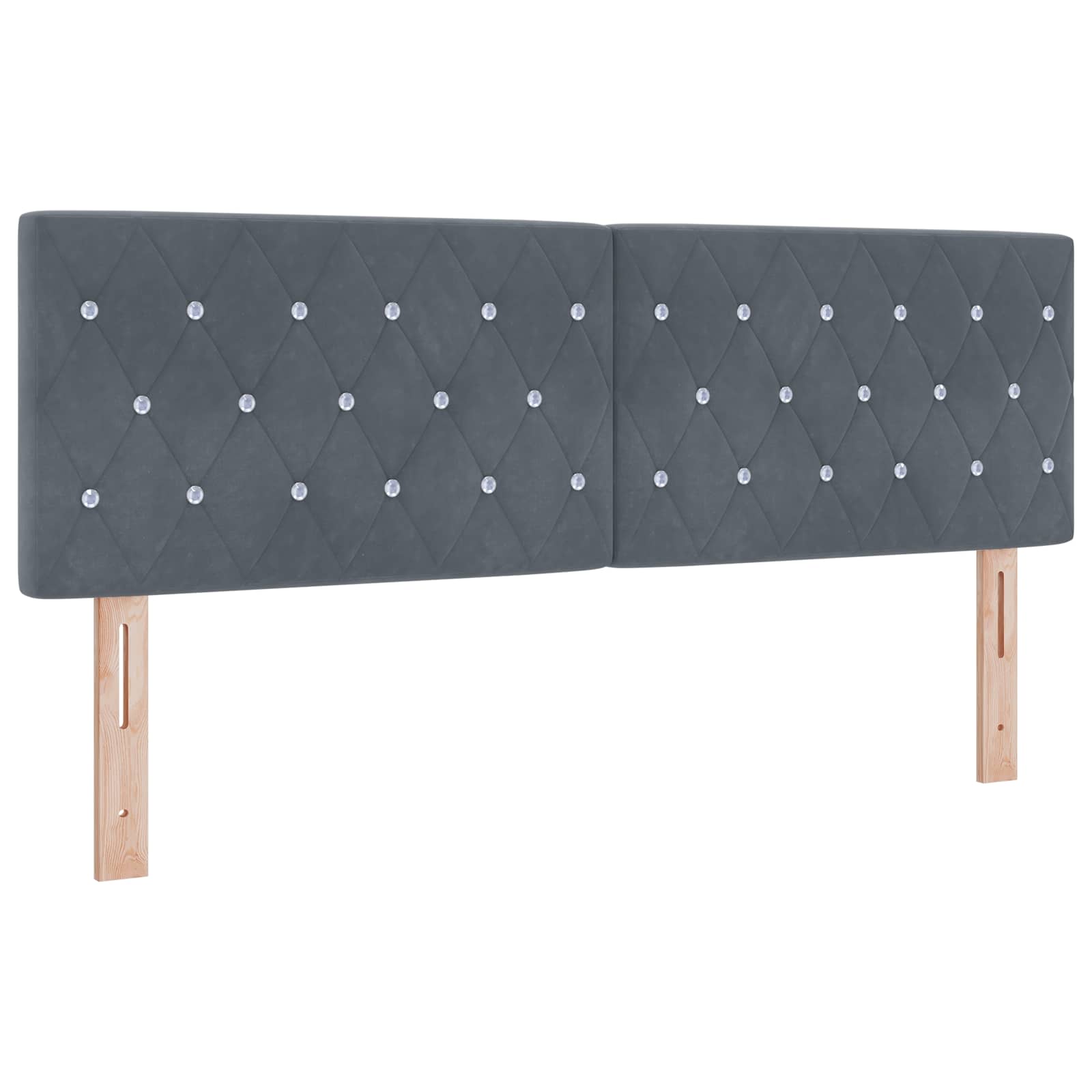 vidaXL Łóżko ottoman z materacem Z zagłówkiem 2 pcs ciemnoszary Welur
