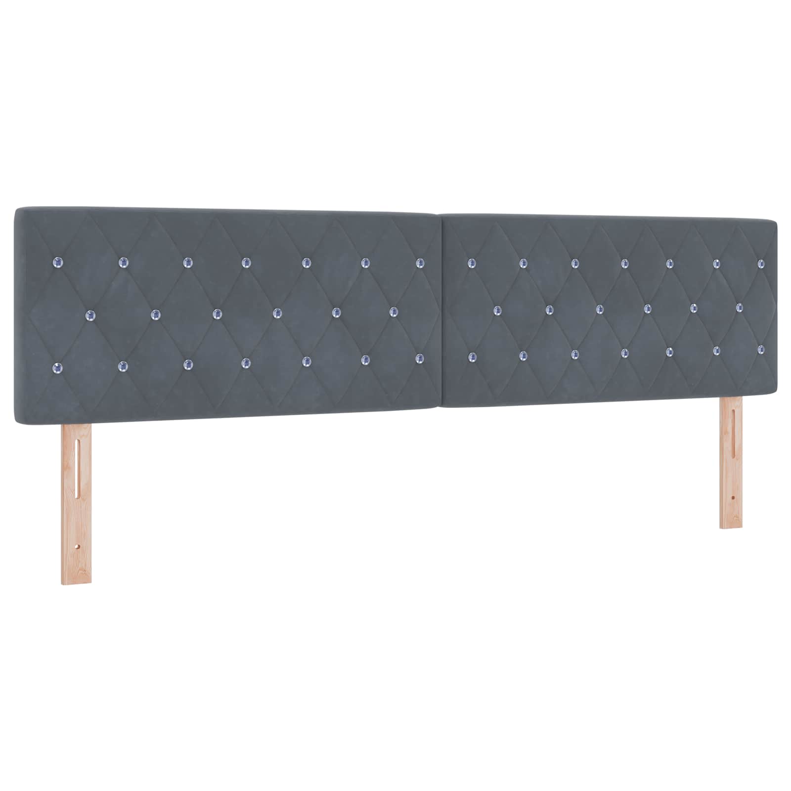 vidaXL Łóżko ottoman z materacem Z zagłówkiem 2 pcs ciemnoszary Welur