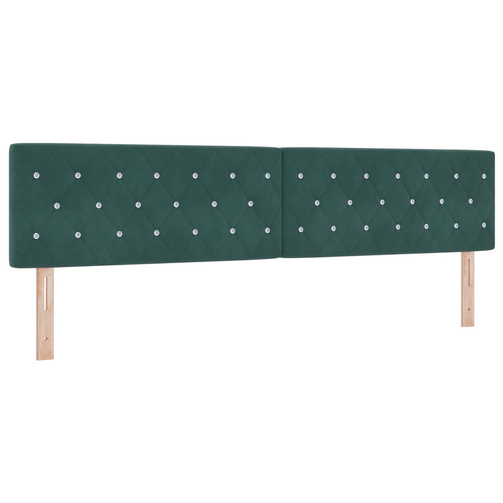 vidaXL Łóżko ottoman z materacem 2 pcs Ciemnozielony Welur