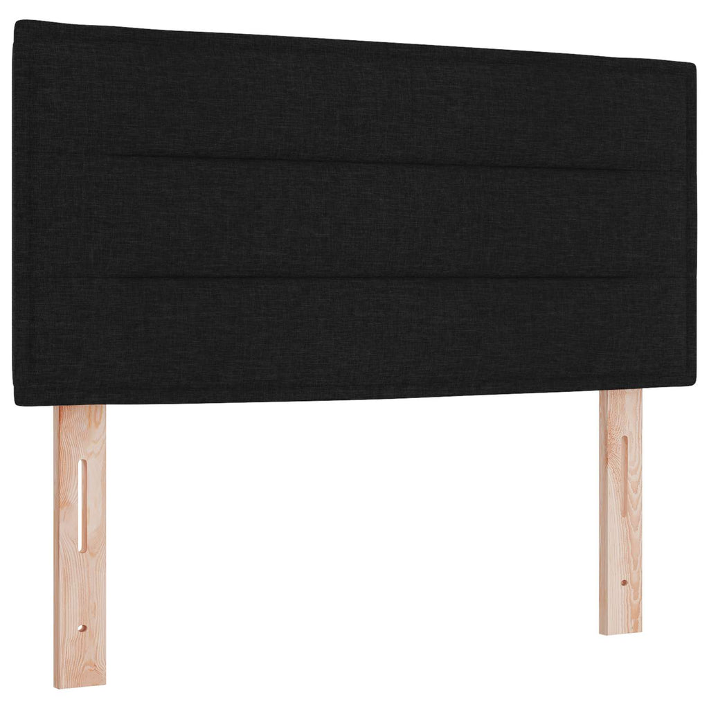 vidaXL Łóżko z pojemnikiem i materacem LED Czarny 90 x 200 cm tkanina
