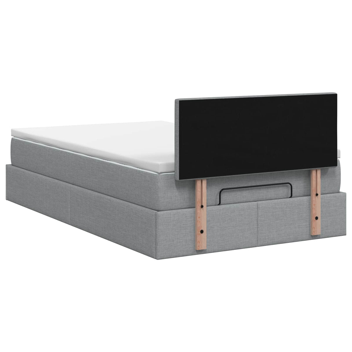 vidaXL Łóżko z pojemnikiem i materacem LED jasnoszary 120 x 190 cm