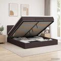vidaXL Łóżko ottoman z materacem Ciemny brąz 140 x 190 cm tkanina