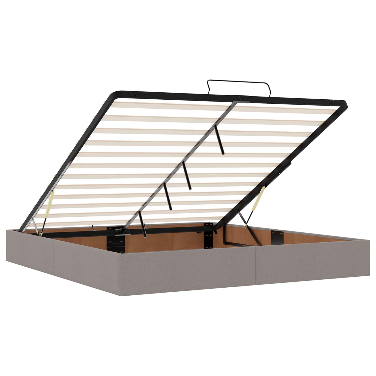 vidaXL Łóżko z pojemnikiem i materacem LED Ciemnoszary 200 x 200 cm