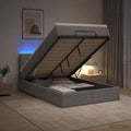 vidaXL Łóżko z pojemnikiem i materacem LED jasnoszary 120 x 190 cm