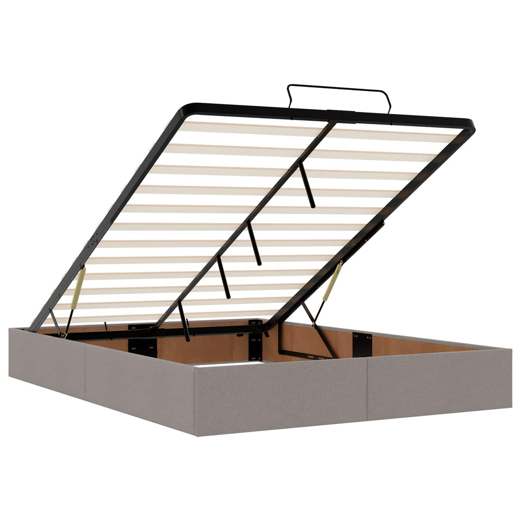 vidaXL Łóżko z pojemnikiem i materacem LED Ciemnoszary 140 x 200 cm