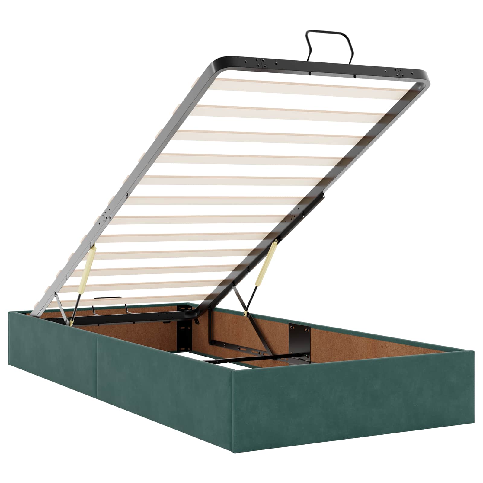 vidaXL Łóżko z pojemnikiem i materacem LED Ciemnozielony 80 x 200 cm