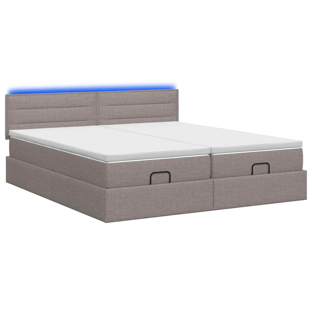 vidaXL Łóżko z pojemnikiem i materacem LED Ciemnoszary 160 x 200 cm