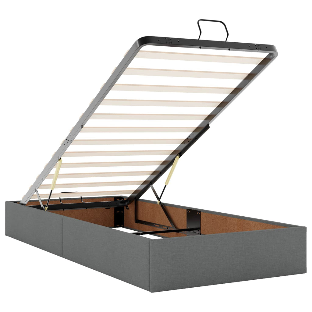 vidaXL Łóżko z pojemnikiem i materacem LED ciemnoszary 200 x 200 cm