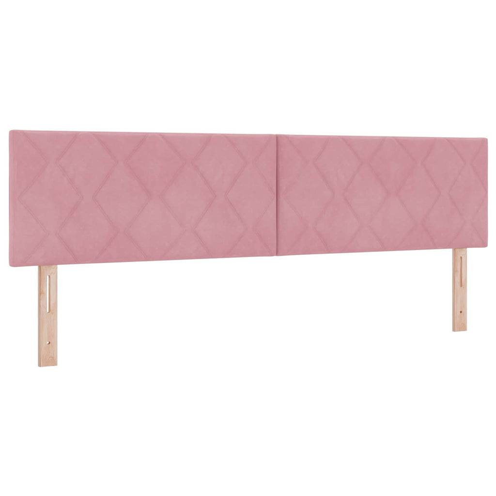 vidaXL Łóżko z pojemnikiem i materacem LED różowy 180 x 200 cm Welur