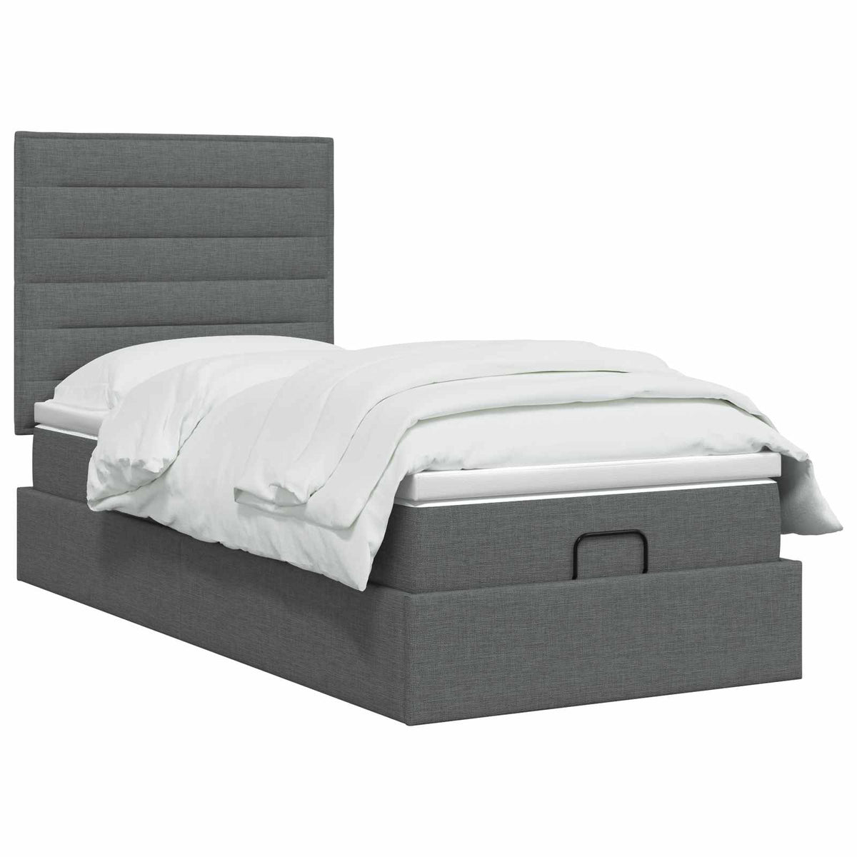 vidaXL Łóżko ottoman z materacem ciemnoszary 90 x 190 cm tkanina
