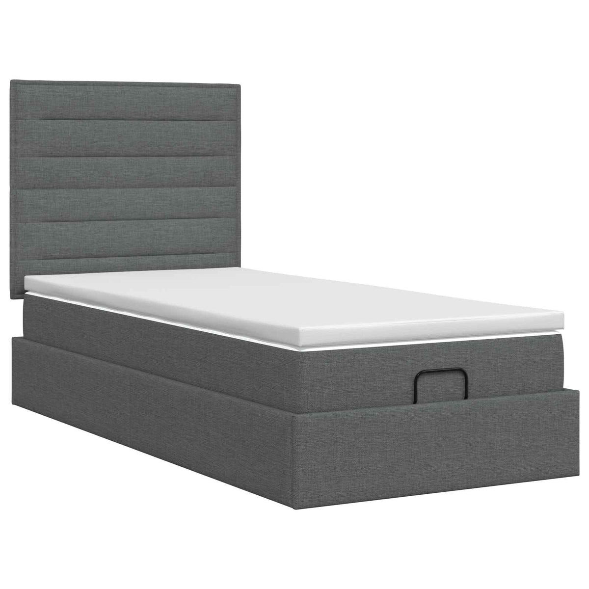vidaXL Łóżko ottoman z materacem ciemnoszary 90 x 200 cm tkanina