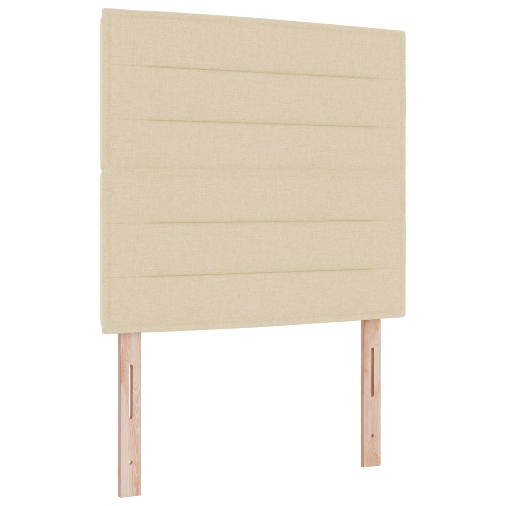 vidaXL Łóżko ottoman z materacem kremowy 90 x 200 cm tkanina