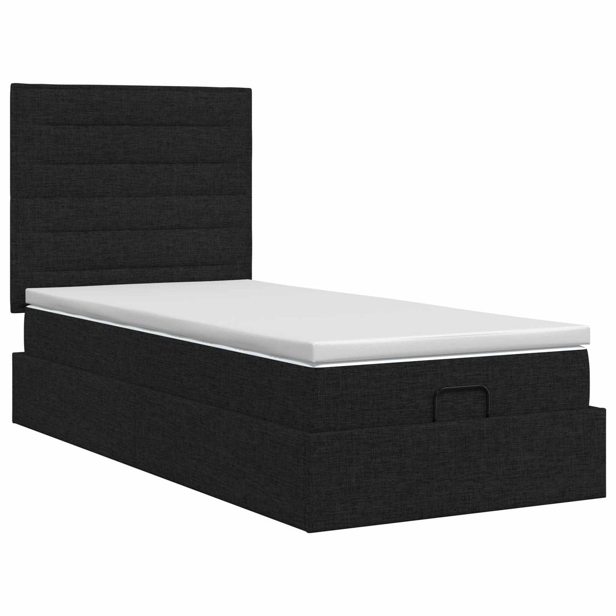 vidaXL Łóżko ottoman z materacem Czarny 100 x 200 cm tkanina