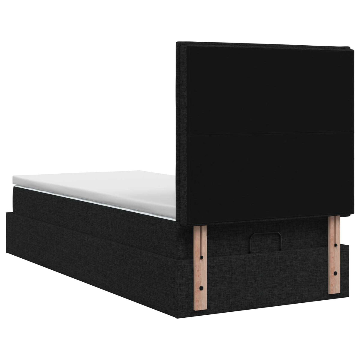 vidaXL Łóżko ottoman z materacem Czarny 100 x 200 cm tkanina