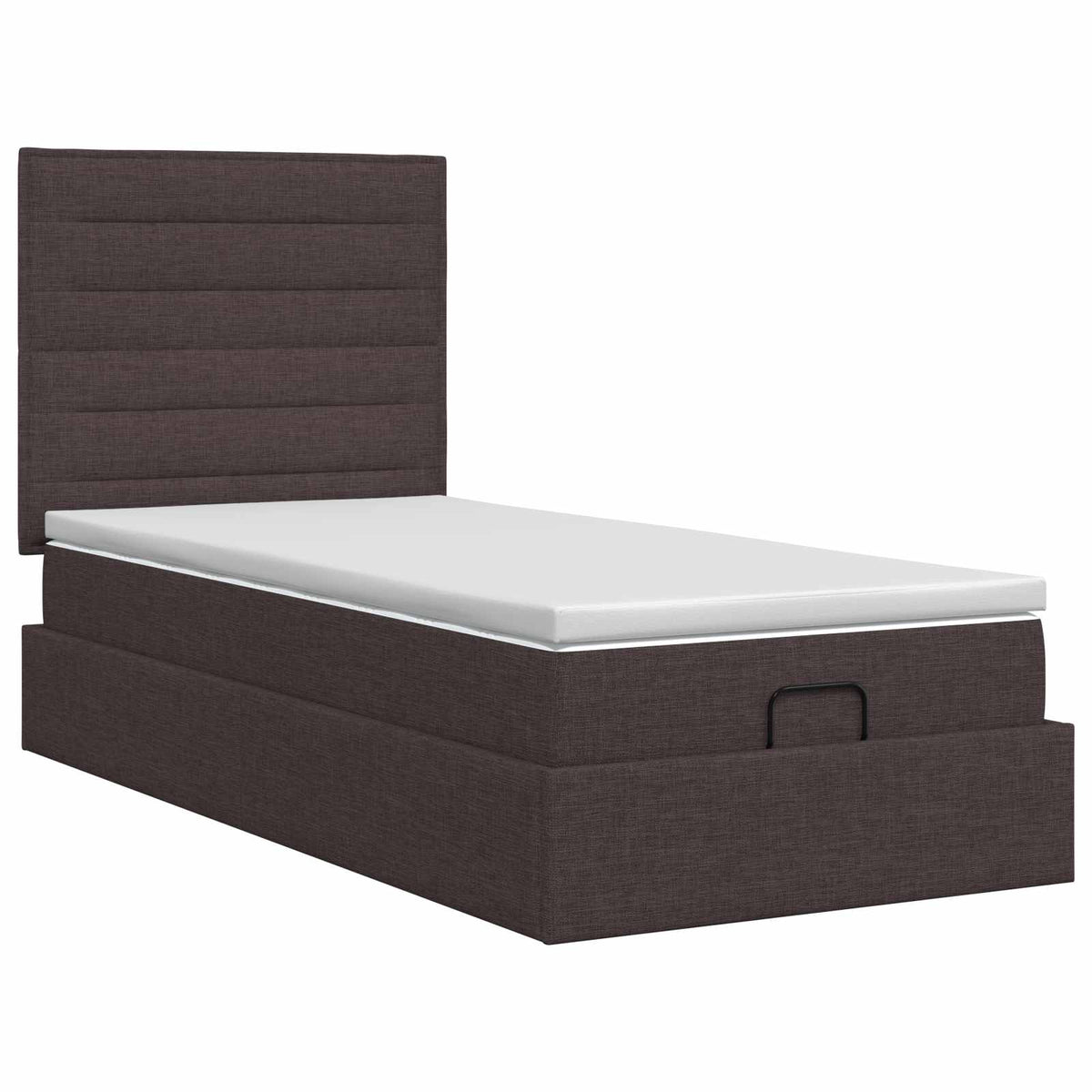 vidaXL Łóżko ottoman z materacem Ciemny brąz 100 x 200 cm tkanina