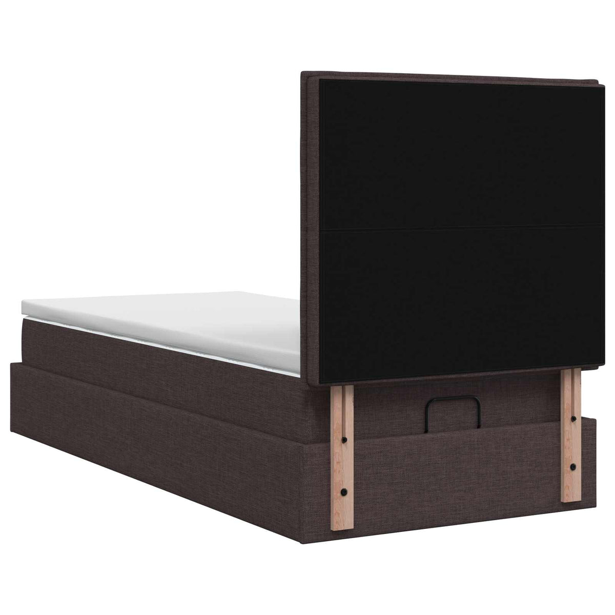 vidaXL Łóżko ottoman z materacem Ciemny brąz 100 x 200 cm tkanina