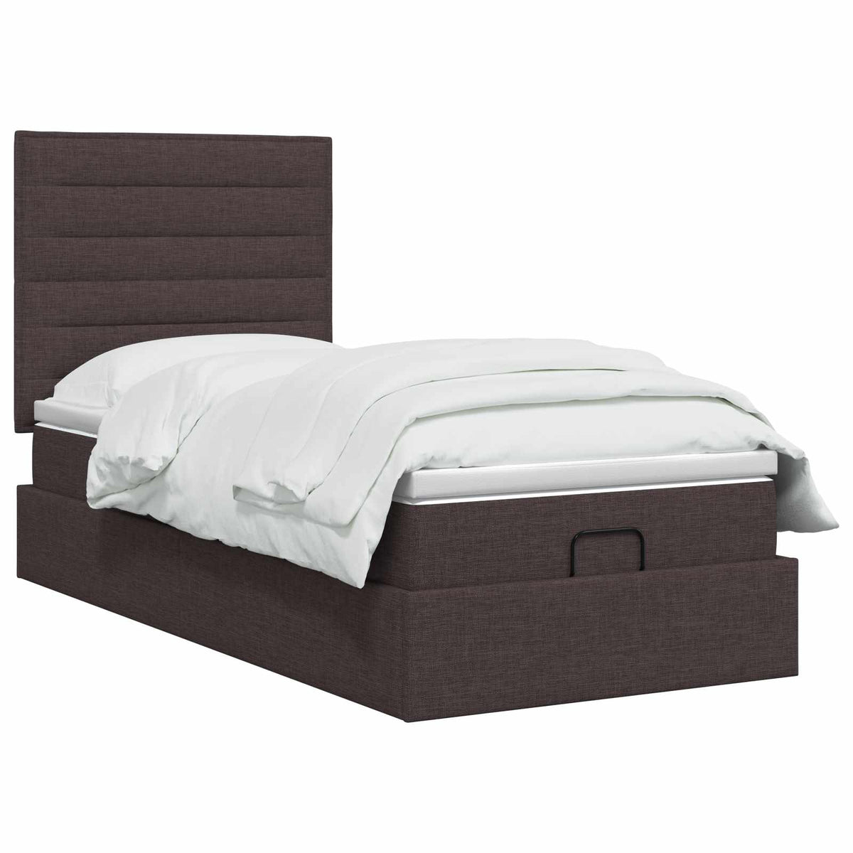 vidaXL Łóżko ottoman z materacem Ciemny brąz 100 x 200 cm tkanina