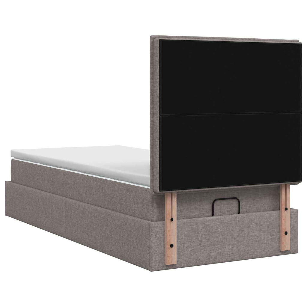 vidaXL Łóżko ottoman z materacem Ciemnoszary 100 x 200 cm tkanina