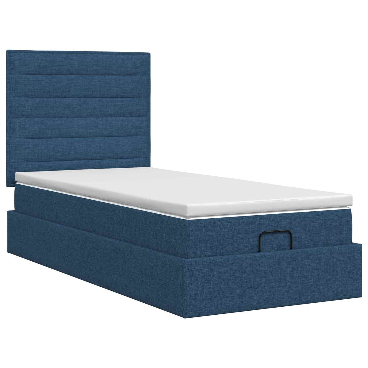 vidaXL Łóżko ottoman z materacem niebieski 100 x 200 cm tkanina