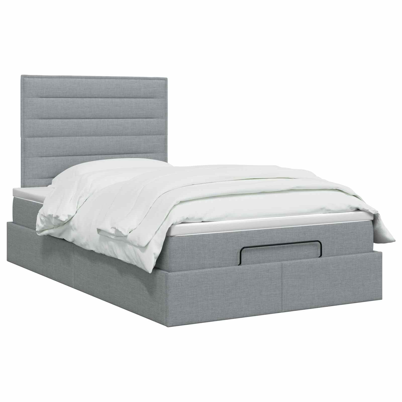 vidaXL Łóżko ottoman z materacem jasnoszary 120 x 190 cm tkanina