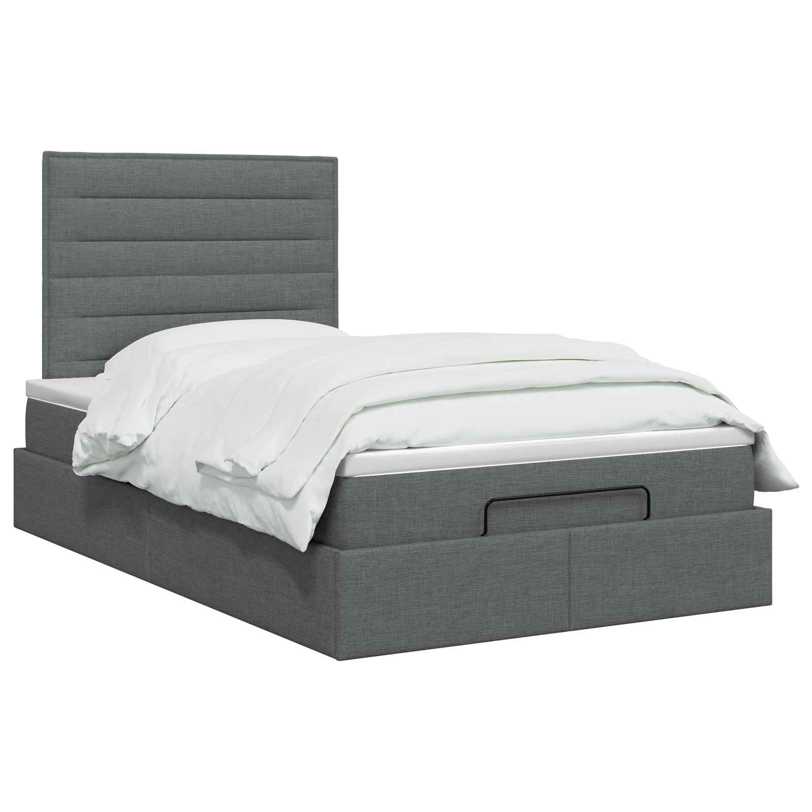 vidaXL Łóżko ottoman z materacem ciemnoszary 120 x 190 cm tkanina