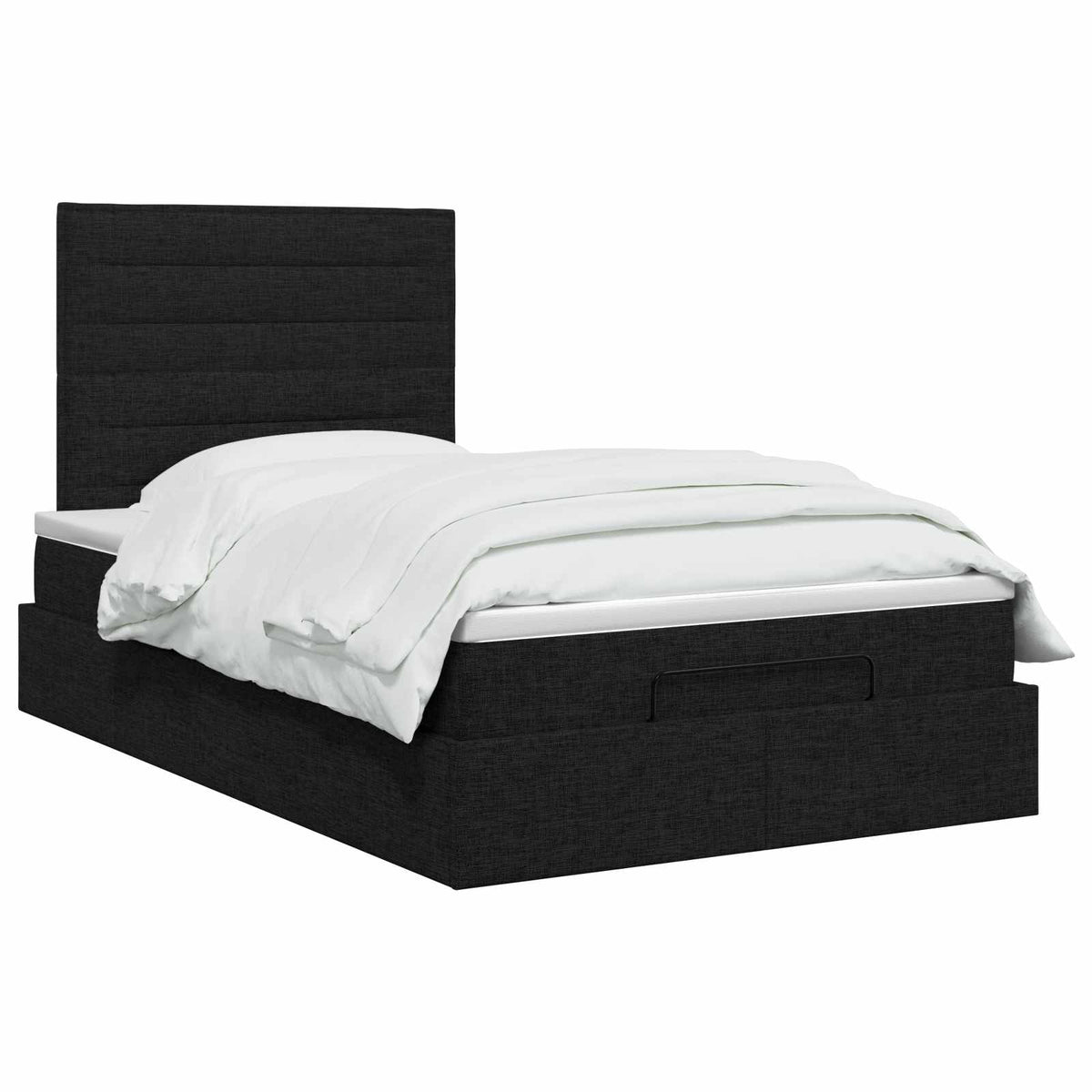 vidaXL Łóżko ottoman z materacem Czarny 120 x 190 cm tkanina