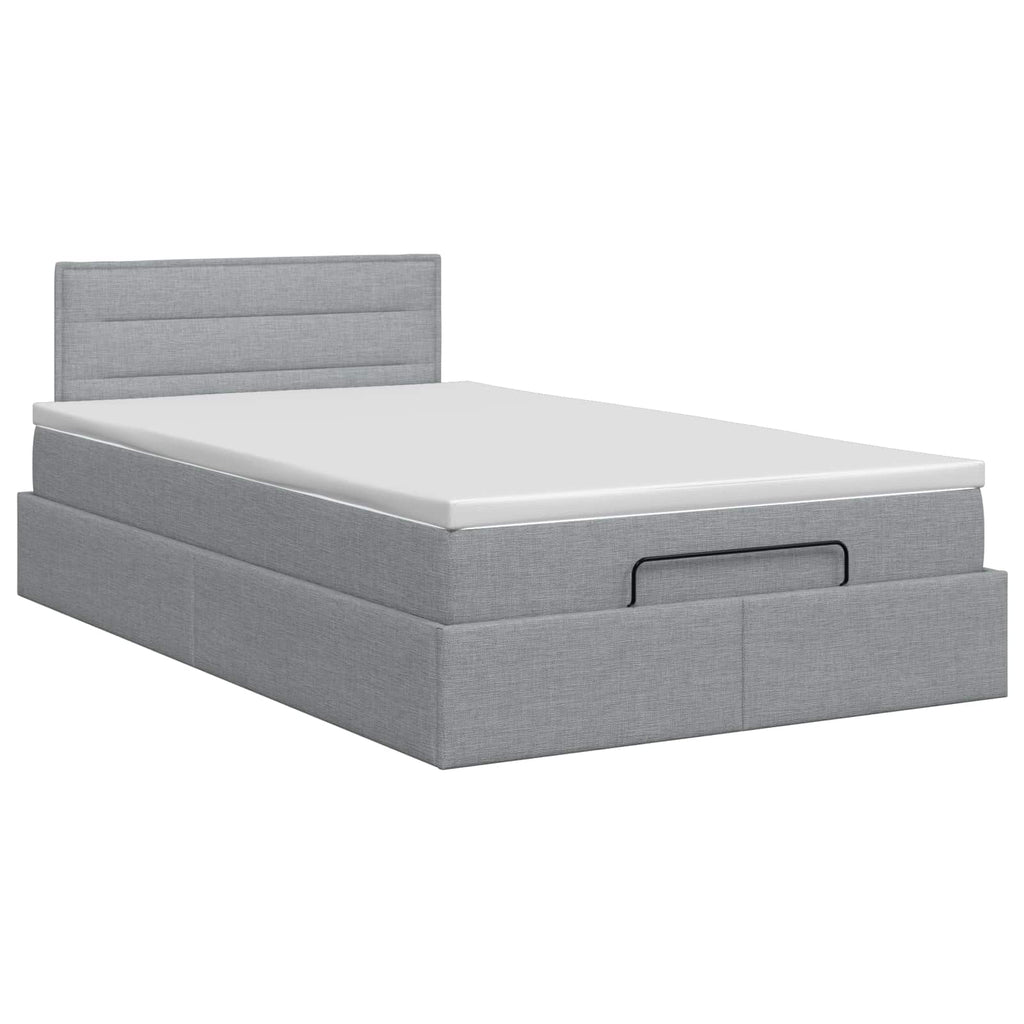 vidaXL Łóżko ottoman z materacem jasnoszary 120 x 200 cm tkanina
