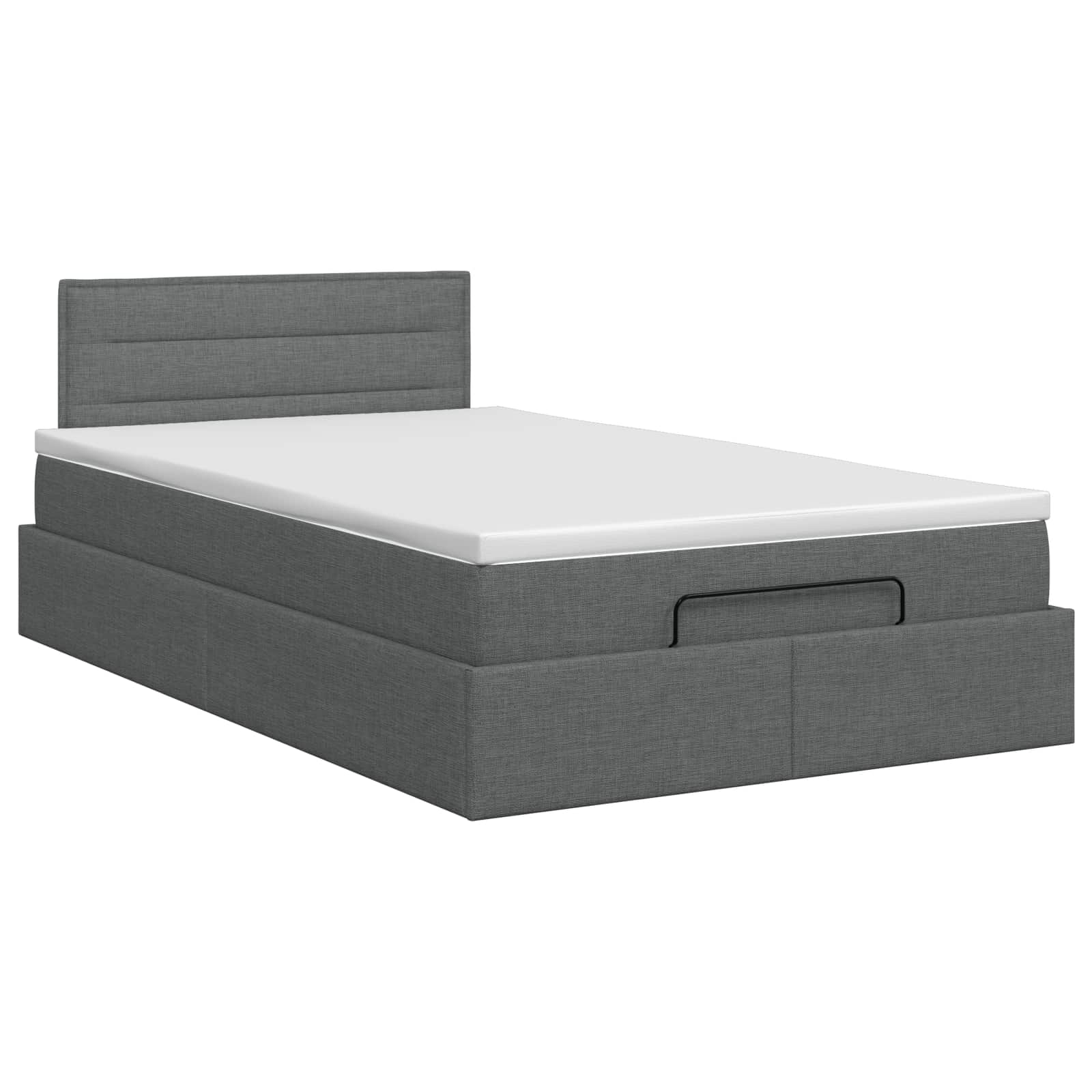 vidaXL Łóżko ottoman z materacem ciemnoszary 120 x 200 cm tkanina