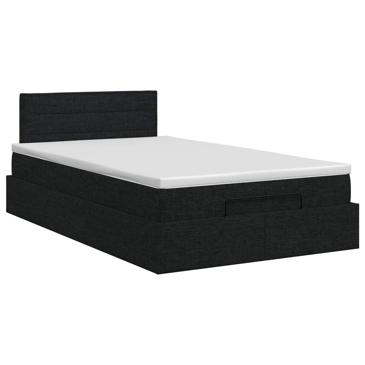 vidaXL Łóżko ottoman z materacem Czarny 120 x 200 cm tkanina