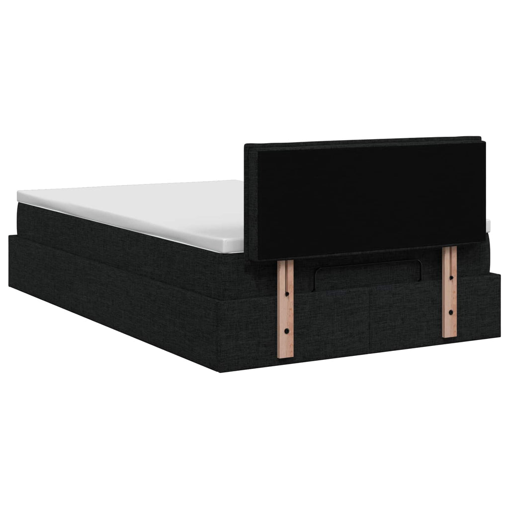 vidaXL Łóżko ottoman z materacem Czarny 120 x 200 cm tkanina