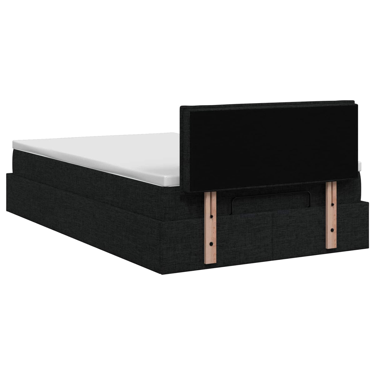 vidaXL Łóżko ottoman z materacem Czarny 120 x 200 cm tkanina