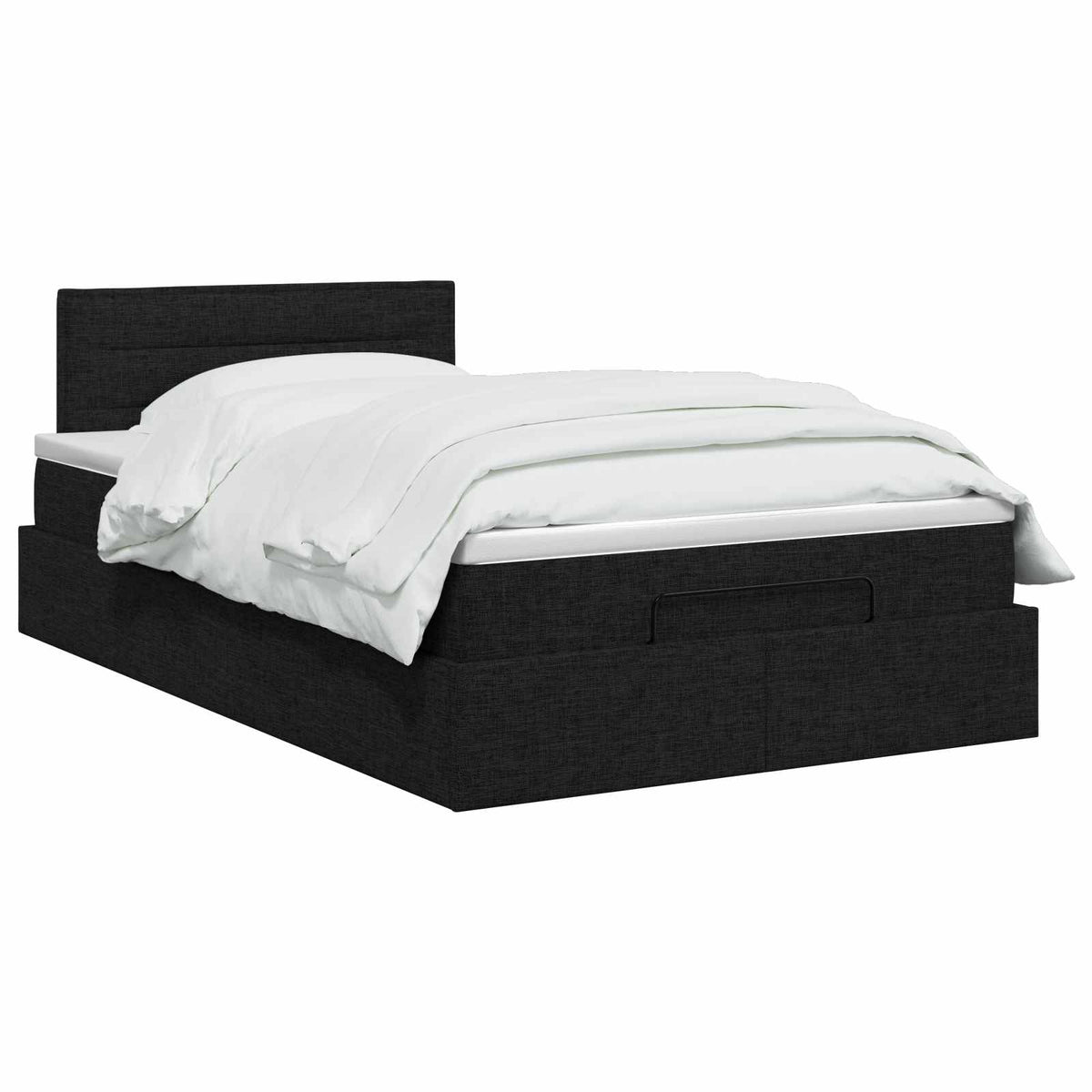 vidaXL Łóżko ottoman z materacem Czarny 120 x 200 cm tkanina