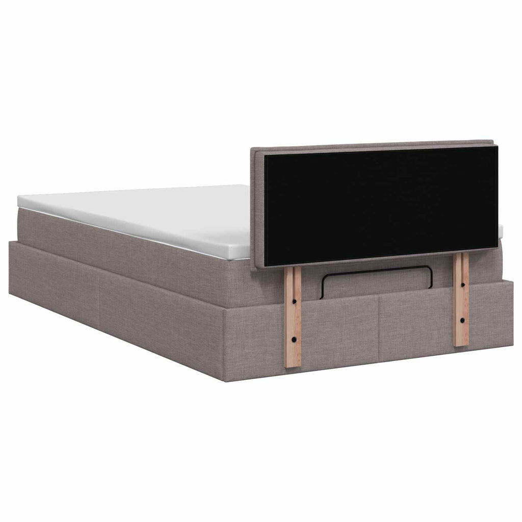vidaXL Łóżko ottoman z materacem Ciemnoszary 120 x 200 cm tkanina