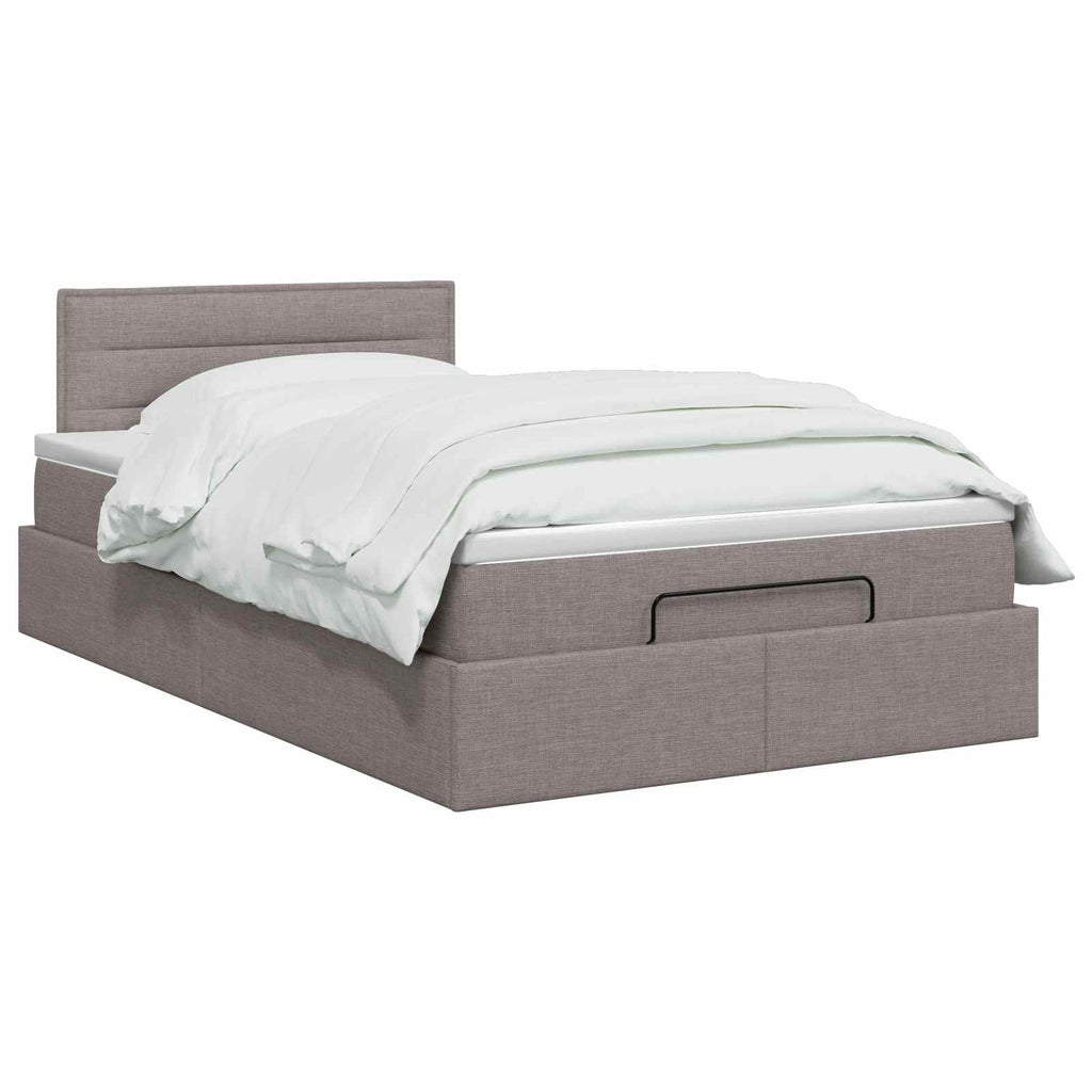 vidaXL Łóżko ottoman z materacem Ciemnoszary 120 x 200 cm tkanina