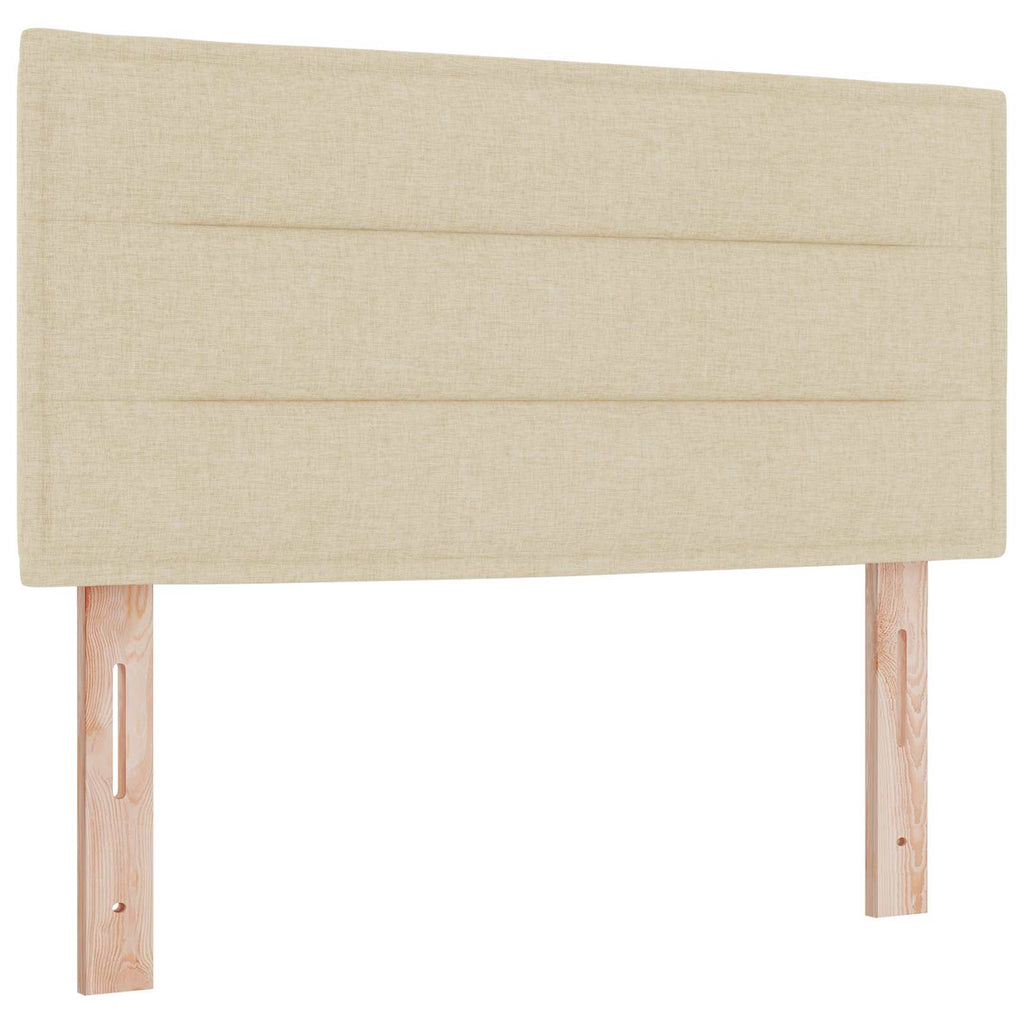 vidaXL Łóżko ottoman z materacem kremowy 120 x 200 cm tkanina