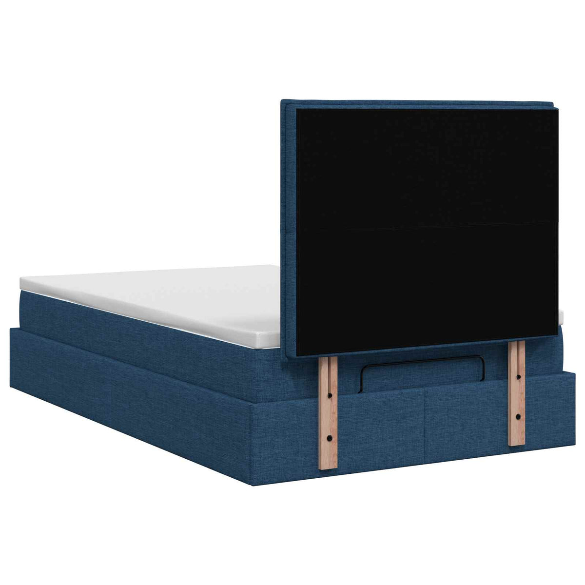 vidaXL Łóżko ottoman z materacem niebieski 120 x 200 cm tkanina