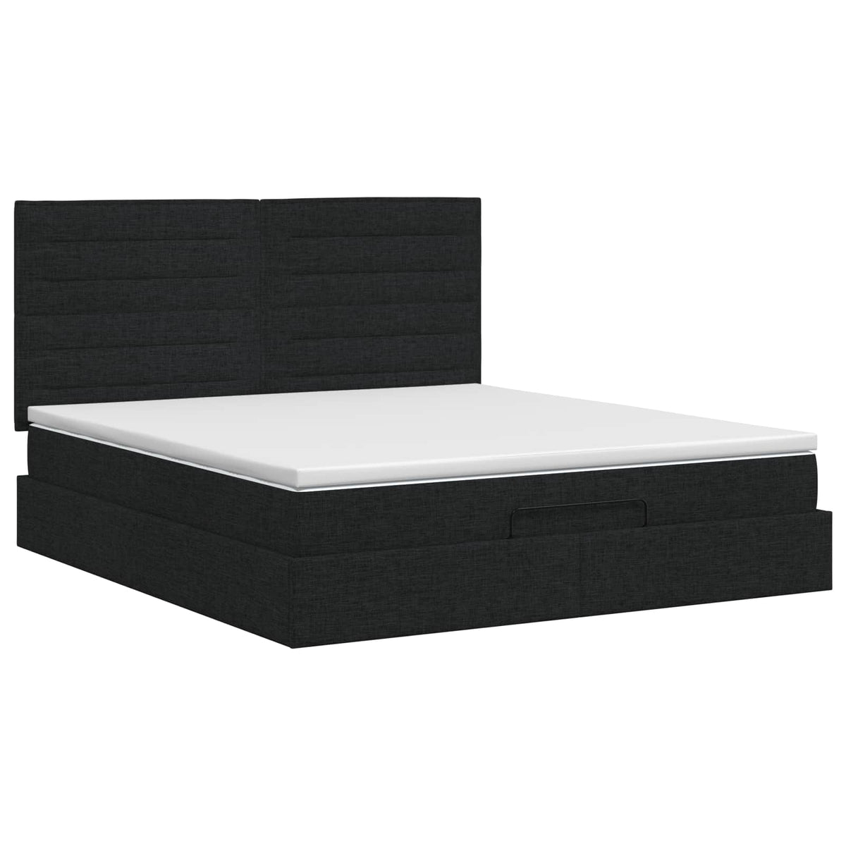 vidaXL Łóżko ottoman z materacem Czarny 140 x 190 cm tkanina