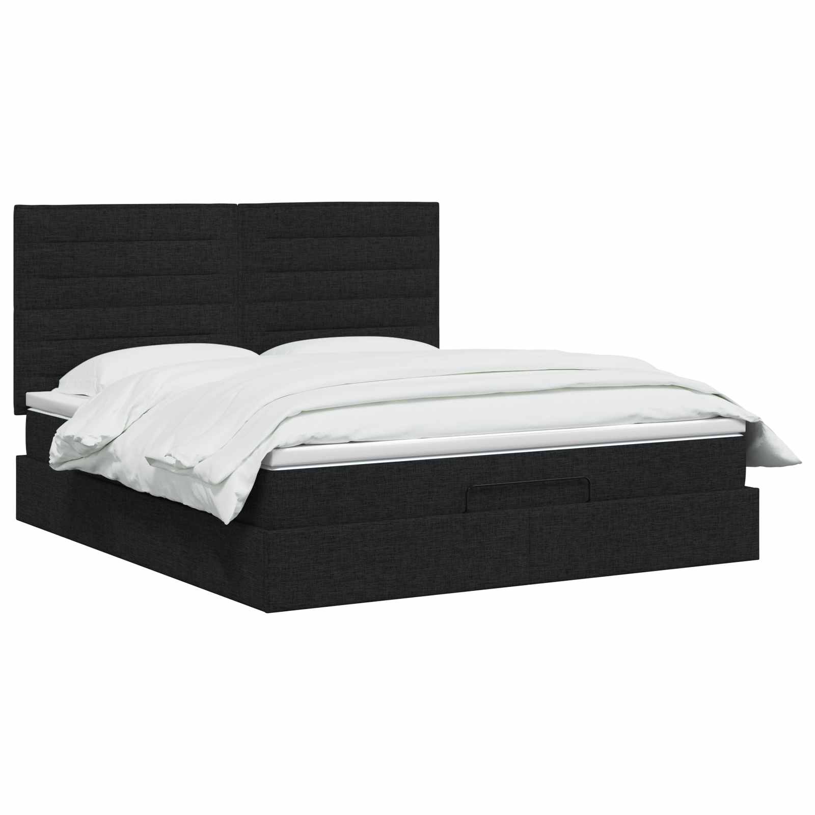 vidaXL Łóżko ottoman z materacem Czarny 140 x 190 cm tkanina
