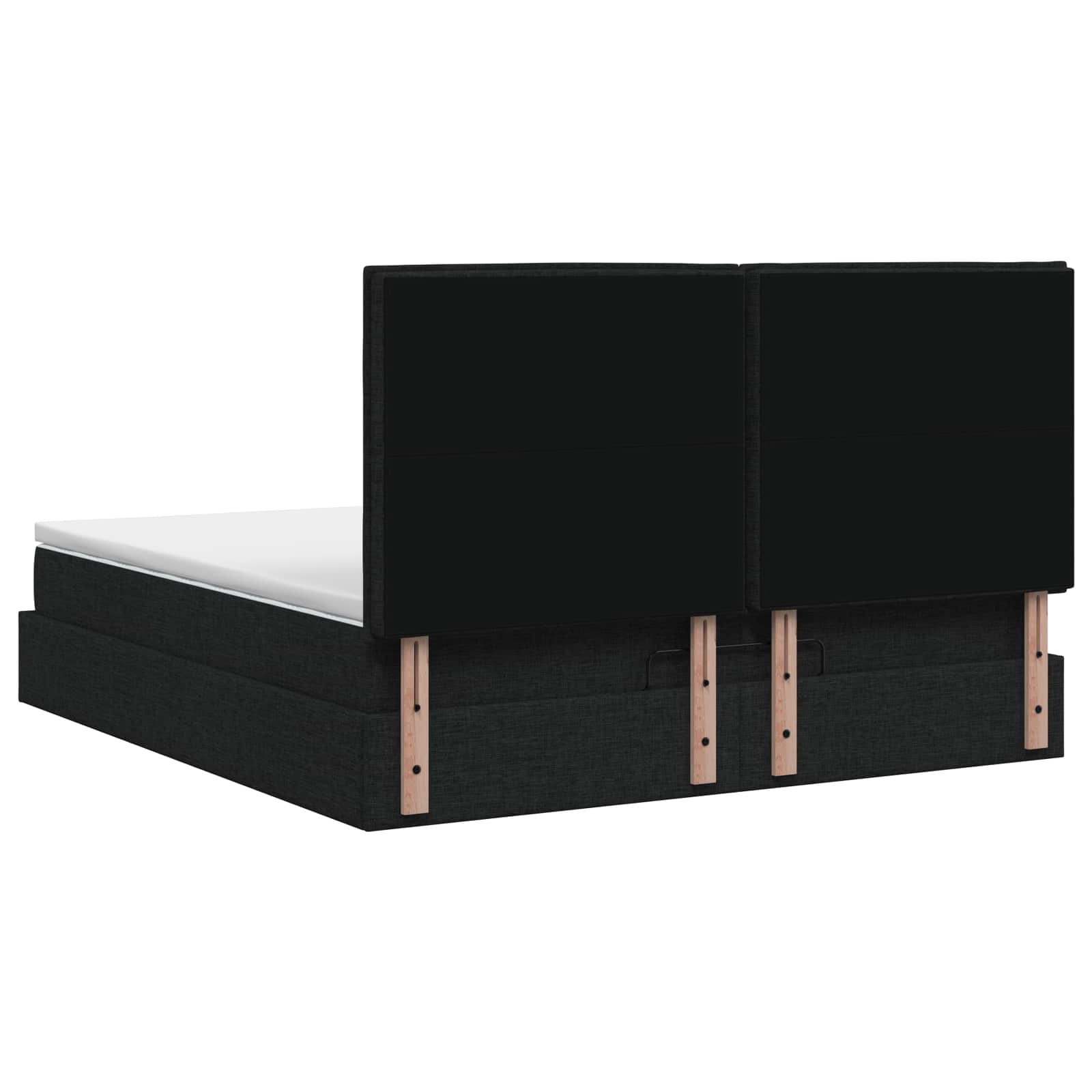 vidaXL Łóżko ottoman z materacem Czarny 140 x 200 cm tkanina