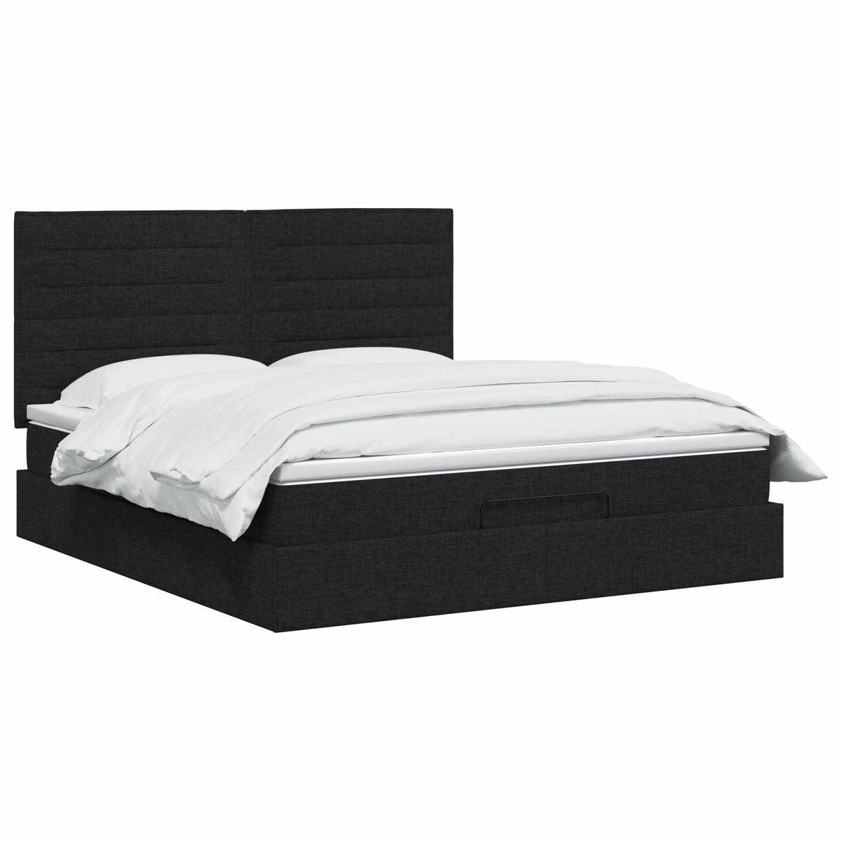 vidaXL Łóżko ottoman z materacem Czarny 140 x 200 cm tkanina