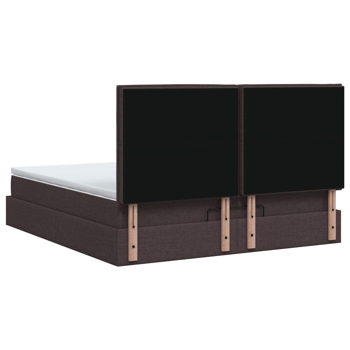 vidaXL Łóżko ottoman z materacem Ciemny brąz 140 x 200 cm tkanina