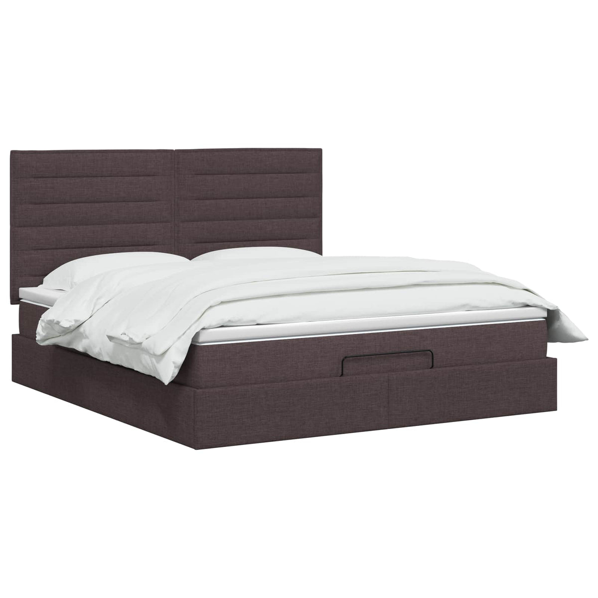 vidaXL Łóżko ottoman z materacem Ciemny brąz 140 x 200 cm tkanina
